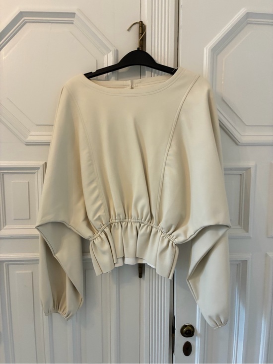 Tops - Cream Elastic-Hem Women’s Top